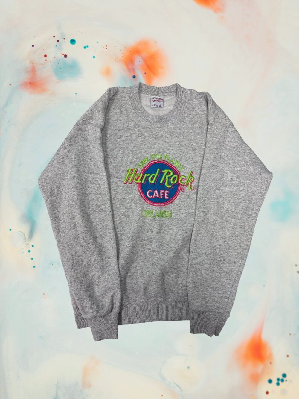 Vintage 1990s Hard Rock Cafe "Save the Planet" Orlando Crewneck Sweatshirt